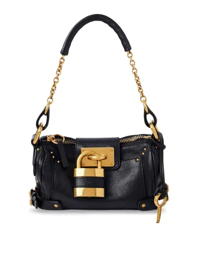 Chloé Black Leather Small Paddington Shoulder Bag