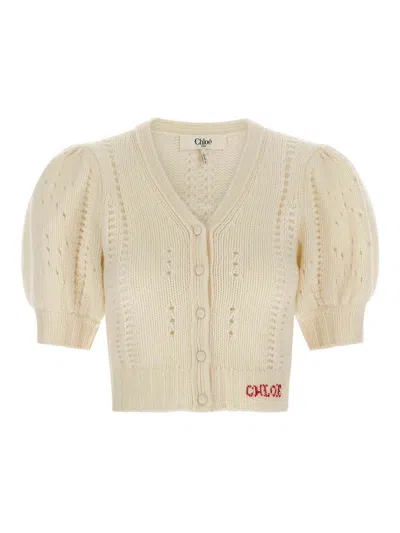 Chloé Chloè Wool Top In Neutral