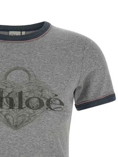 Chloé Chloe Cotton T-shirt Women In Gray