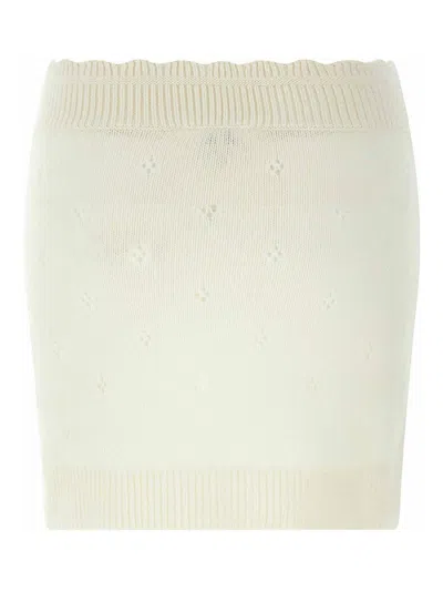 Chloé Jacquard Logo Skirt In White
