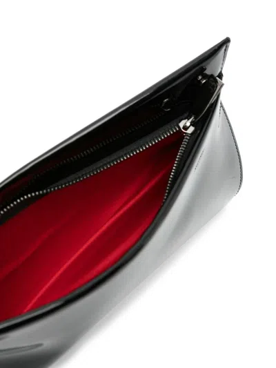 Christian Louboutin Loubitwist Clutch Shoulder Bag In Black Patent Leather In Black