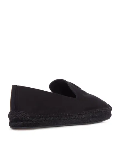 Christian Louboutin Nanou Mooncrest Ivy Canvas Espadrilles In Black