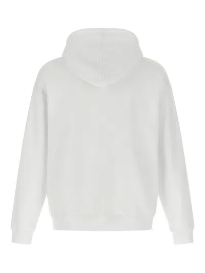 Dsquared2 D2 X Magliano White Hoodie With Drawstring Hood With Maxi Print On The Front In Cotton Man In White