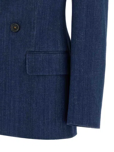 Dsquared2 Double-breasted Denim Blazer Jacket In Blue