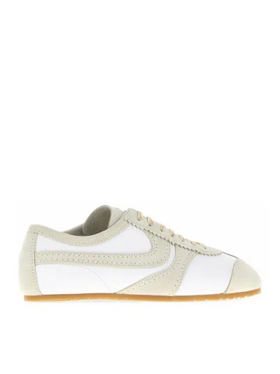 Dries Van Noten Low-profile Premium Leather And Suede Sneakers In White