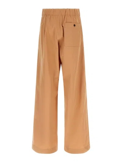 Dries Van Noten Wide Leg Trousers Elastic Waistband In Brown