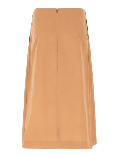 Dries Van Noten High Waist Midi Pleated Skirt In Brown