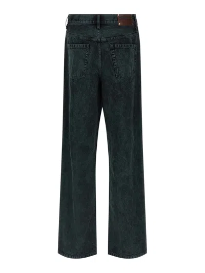 Dries Van Noten Wide-leg Denim Trousers Five Pocket Style In Gray