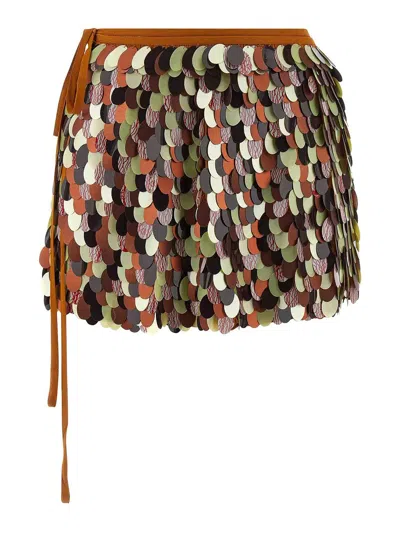 Dries Van Noten Gabrina Skirt Featuring Tie And Sequin Embellishments In Multi