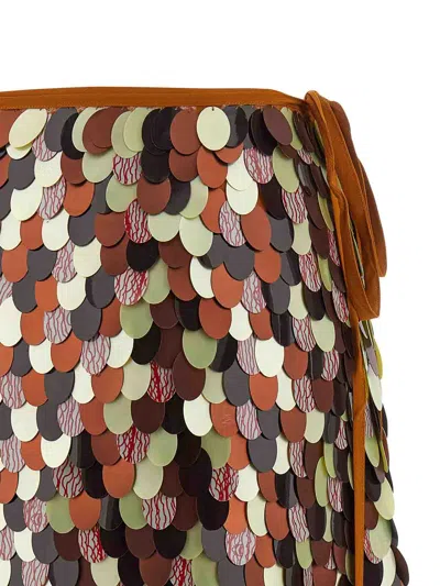 Dries Van Noten Gabrina Skirt Featuring Tie And Sequin Embellishments In Multi