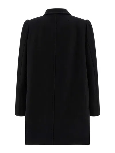 Dries Van Noten Structured White Jacket With High Shoulder Pads And Elegant Collar In Black