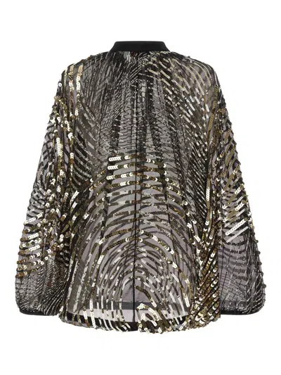 Pucci Sheer Blouse With Long Sleeves And Sequins In Black