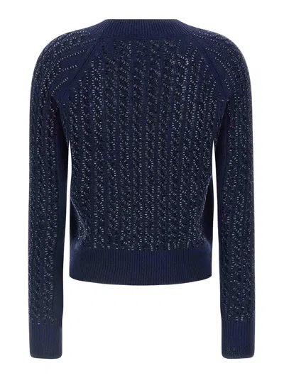 Ermanno Scervino Baguette Studded Sweater In Blue