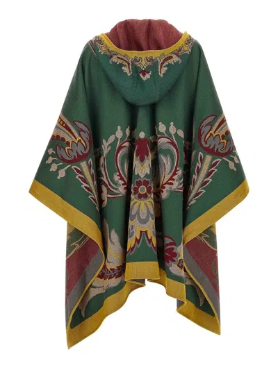 Etro Cape With Pasly Motif Scarves And Foulards Multicolor In Green