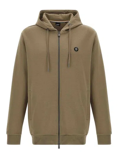 Hugo Boss 'c-spence 01' Hoodie In Brown