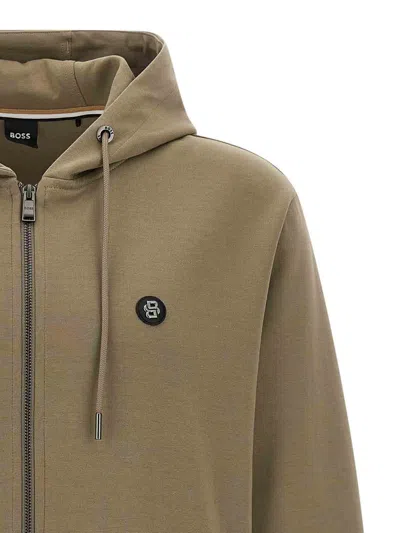 Hugo Boss 'c-spence 01' Hoodie In Brown