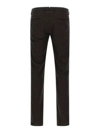 Incotex Vichy Patterned Wool Pants In Black