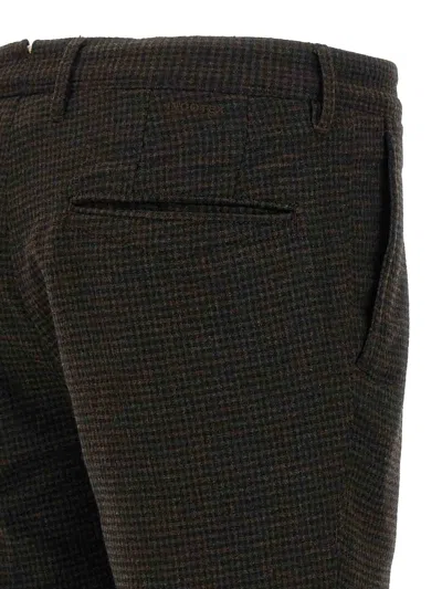Incotex Vichy Patterned Wool Pants In Black