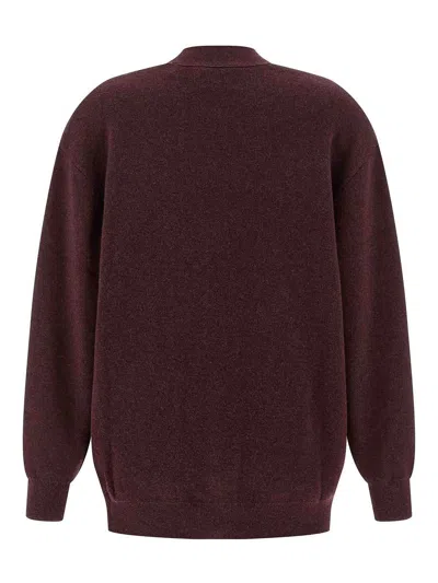 Isabel Marant Étoile V-neck Burgundy Cardigan With Center Button Closure In Burgundy