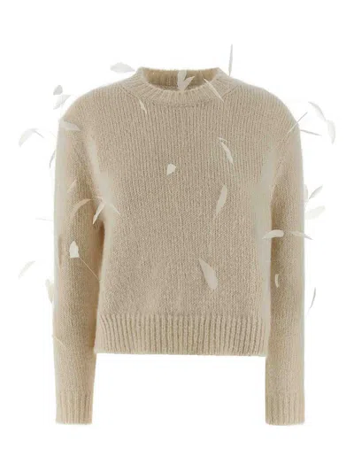Jil Sander Feather Sweater In Neutral