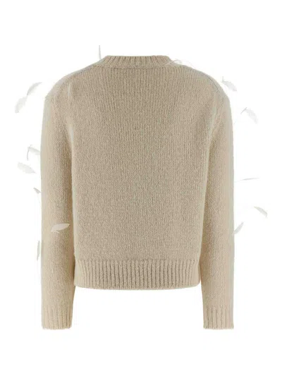 Jil Sander Feather Sweater In Neutral