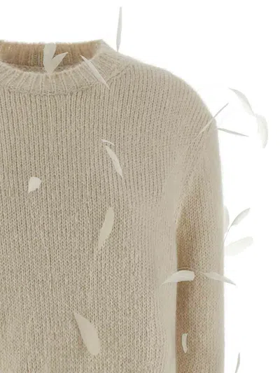 Jil Sander Feather Sweater In Neutral