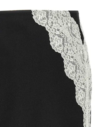 Jil Sander Lace And Organza Wool Skirt In White