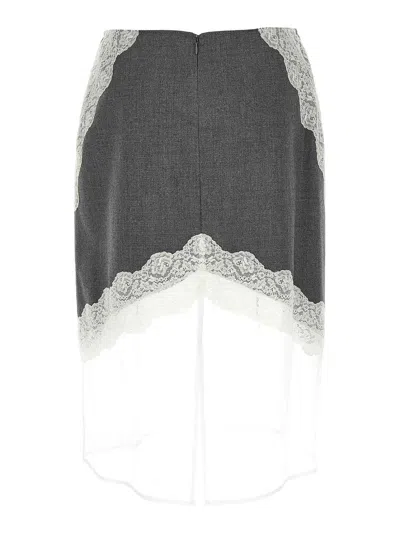 Jil Sander Wool Canvas Skirt In Multi