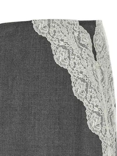 Jil Sander Wool Canvas Skirt In Multi