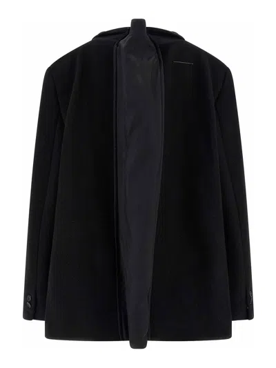 Mm6 Maison Margiela Tailored Blazer Featuring Structured Back Panel In Black