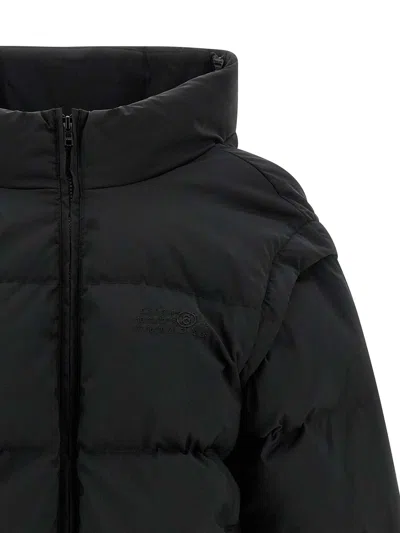 Mm6 Maison Margiela Black Convertible Padded Jacket In Black