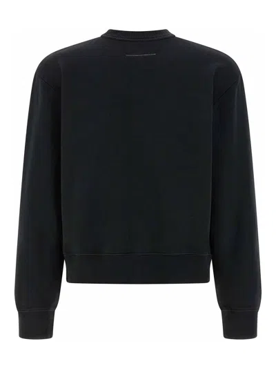 Mm6 Maison Margiela Mm6 By Maison Margiela Wool Taped Label Crewneck Sweater In Black
