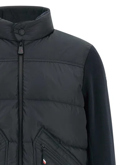 Moncler Lightweight Down Jacket With Logo Jackets And Coats Blue In Blue