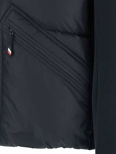 Moncler Lightweight Down Jacket With Logo Jackets And Coats Blue In Blue