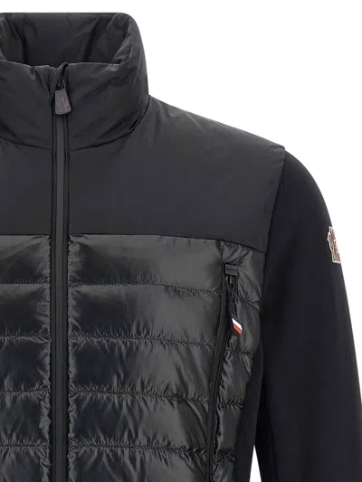 Moncler Padded Sweatshirt With High Collar And Long Sleeves In Black