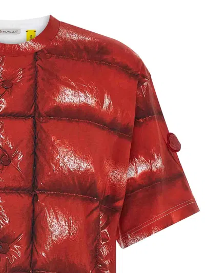 Moncler Xasap Rocky Logo-patch T-shirt In Red