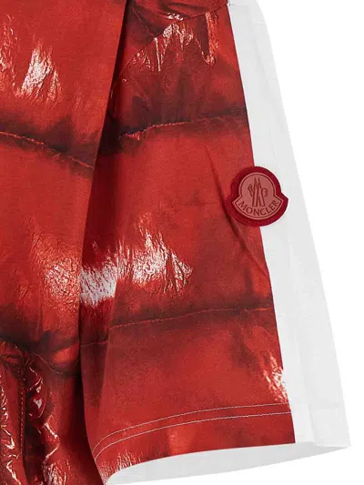 Moncler Xasap Rocky Logo-patch T-shirt In Red