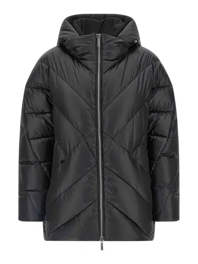 Moorer Wanita Quilted Down Jacket In Black