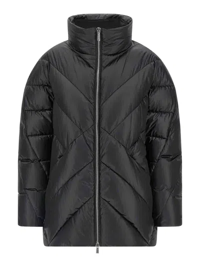 Moorer Wanita Quilted Down Jacket In Black