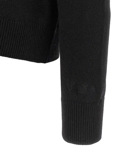 Mc2 Saint Barth Black Jacquard Wool Blend New Queen Sweater In Brown