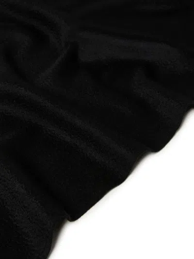 Max Mara Cashmere Stole With Logo In Black
