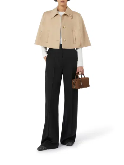 Max Mara Small Holdallssuede Top Handle In Nubuck Leather In Brown