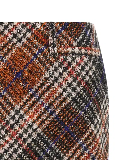 Missoni Wool Check Mini Skirt In Multi