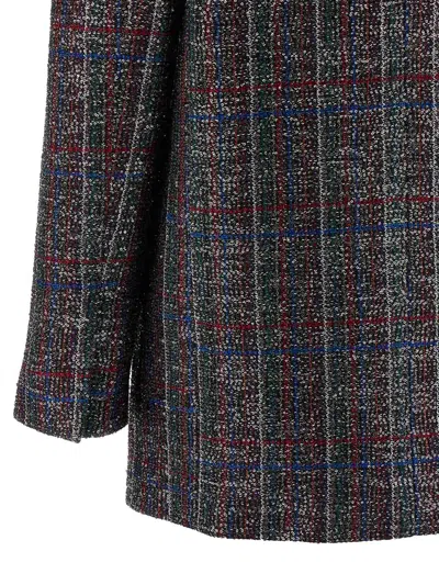 Missoni Double-breasted Checked Blazer Featuring Sequins In Gray