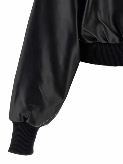 Norma Kamali High Neck Bomber Jacket Puffer Jackets Black In Black