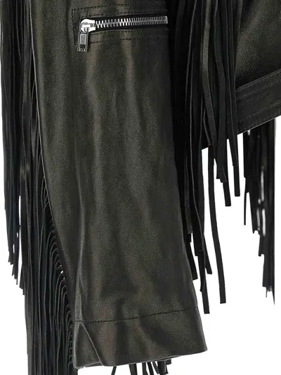 Rick Owens Cropped Scarf Flight Jacket In Black