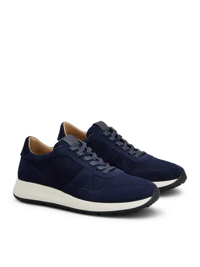 Tod's Low Top Sneakers With Rubber Sole And Suede Finish In Blue