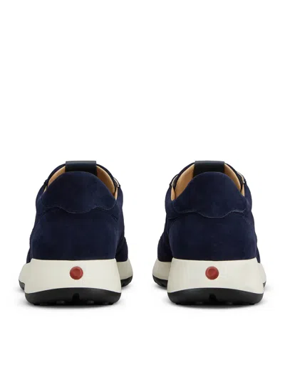 Tod's Low Top Sneakers With Rubber Sole And Suede Finish In Blue