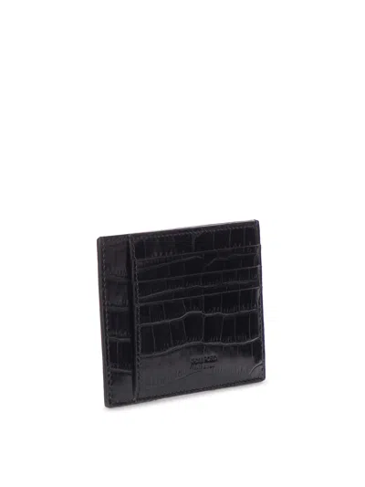 Tom Ford Leather Card Holder In Black