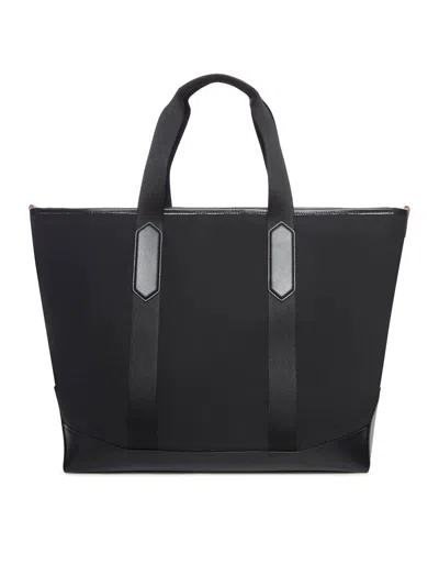 Tom Ford Nylon And Leather Tote Bag In Black